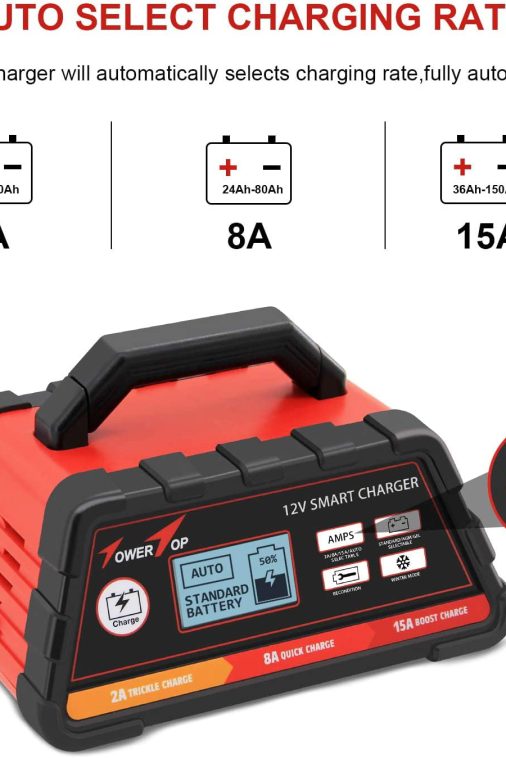 Towertop 12V 2/8/15A Smart Battery Charger/Maintainer Fully Automatic with Winter Mode - Image 4