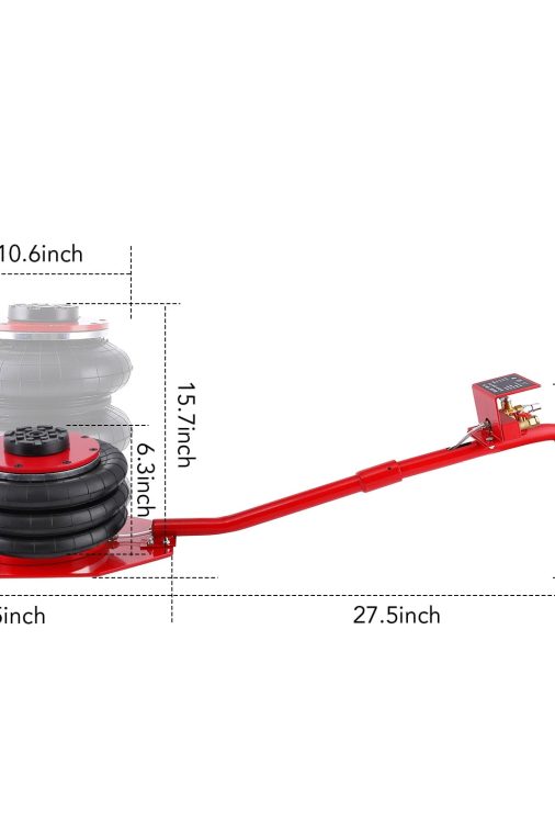Air Jack, 3 Ton/6600 lbs Triple Bag Air Jack, 3-5S Lift Up to 15.75 Inch Fast LiftingJack for Cars with Long Handle - Image 3