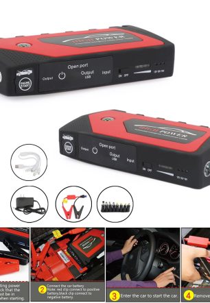 69800mAh Car Jump Starter Portable 4-USB Power Bank Battery Booster Clamp Kits