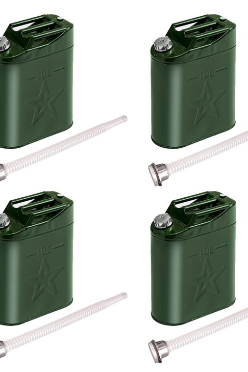 MoreChioce 10L Green Metal Jerry Can Store Container for Petrol Oil Water Alcohol