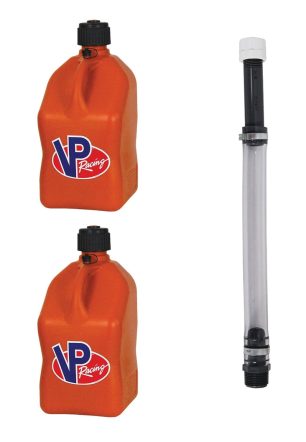 VP Racing Fuels 5.5 Gal Utility Jugs (2 Pack) with 14 Inch Hose, Orange