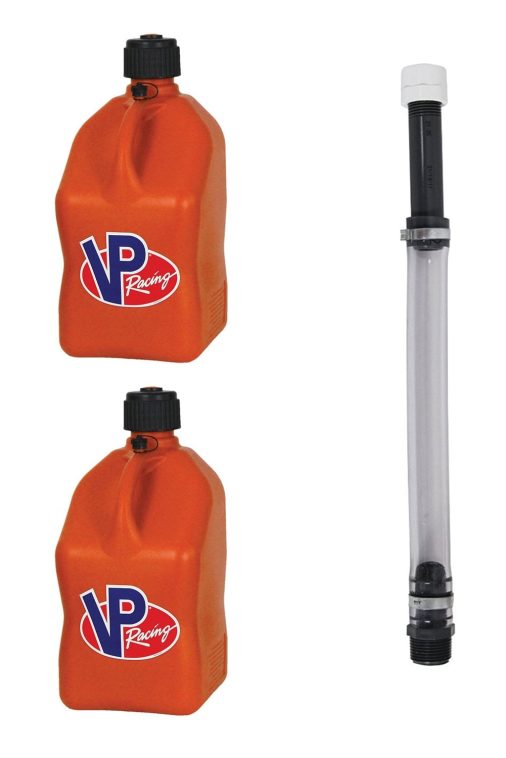VP Racing Fuels 5.5 Gal Utility Jugs (2 Pack) with 14 Inch Hose, Orange