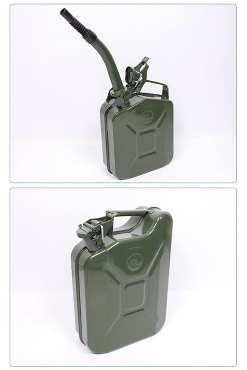 MoreChioce 5L Green Metal Jerry Can Store Container with Fixed Spout for Petrol Oil Water Alcohol - Image 11