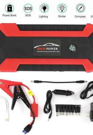 89800mAh 12V Car Jump Starter 4USB Charger Emergency Battery Power Bank Kit