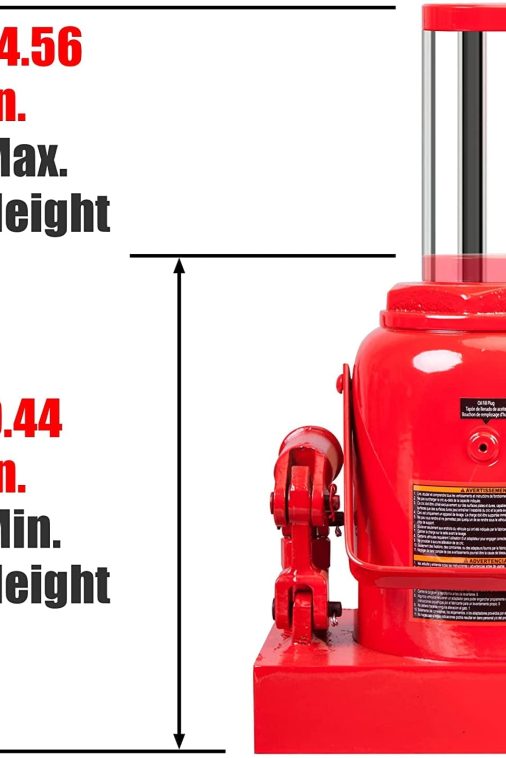 Big Red 30 Ton Stubby Low Profile Bottle Jack Welded Hydraulic Steel Car Jack,Red, W930R - Image 5