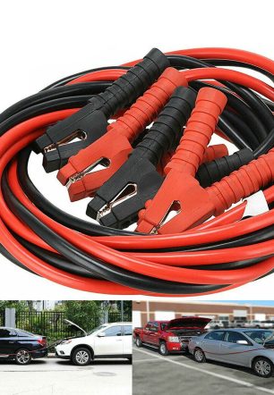 6m 3000A Car Battery Power Emergency Cable Jump Start Firing Line Power Wire Copper Clip Clamp Boost Cord Bateria Auto (Black and Red)