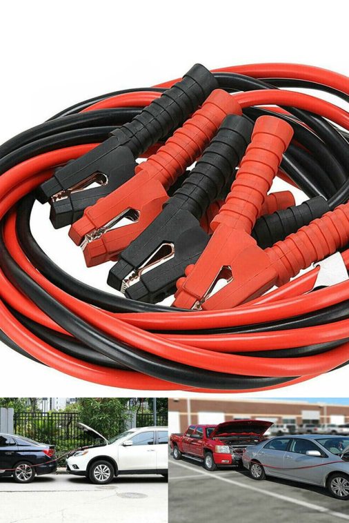 6m 3000A Car Battery Power Emergency Cable Jump Start Firing Line Power Wire Copper Clip Clamp Boost Cord Bateria Auto (Black and Red)