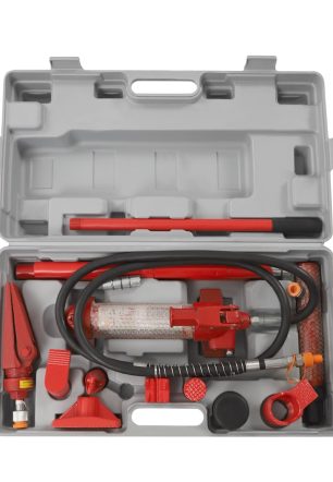 Aiqidi 6 Ton Portable Power Hydraulic Jack Auto Body Frame Machine Repair Kit Lift Ram Heavy Duty with Carrying Storage Case