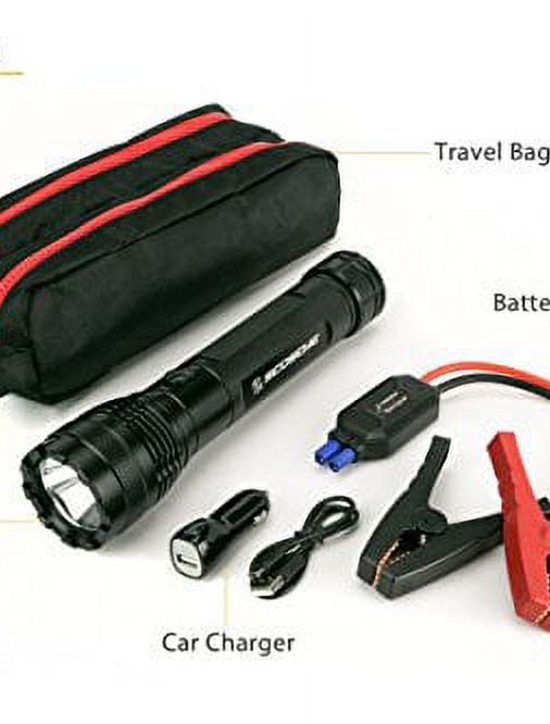 SCOSCHE PBJF400 PowerUp 400 Torch Portable 1,000 Lumen Flashlight and Car Jump Starter with 5,100 mAh 400A Portable Battery with USB Port for use in 4 and 6-Cylinder Vehicles or Motorcycles - Image 3
