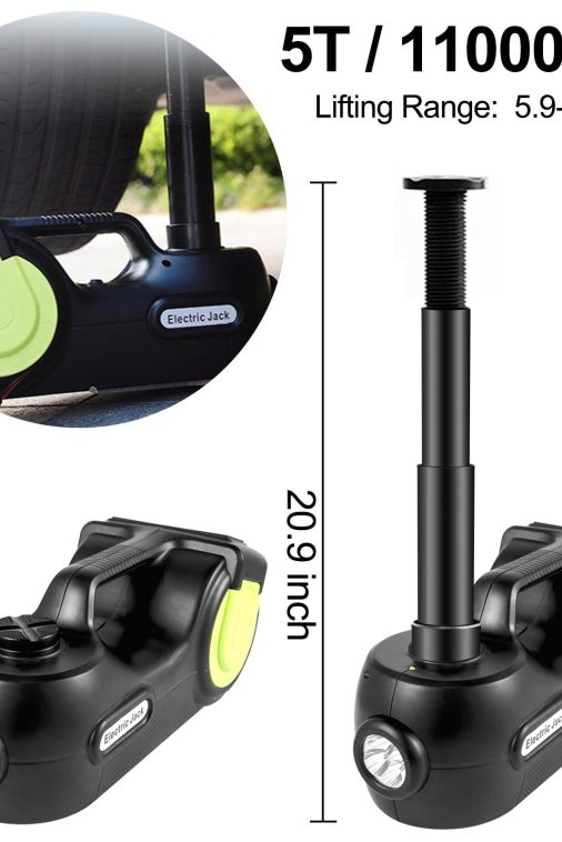 VEVOR Electric Car Jack 5ton Car Jack Hydraulic, Electric Floor Jack with Electric Impact Wrench, LED Light Hydraulic Jack Car Repair Tool, 155-530mm Lifting Range for SUV MPV Sedan Truck Repair - Image 6