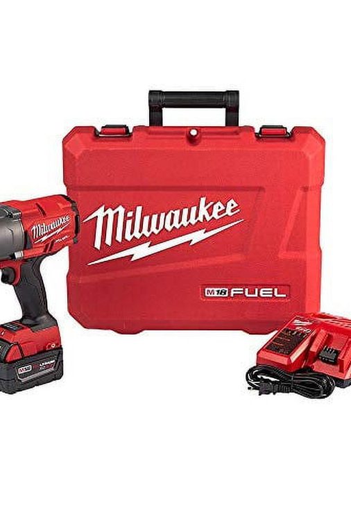 Milwaukee M18 FUEL 18-Volt Lithium-Ion Brushless Cordless 1/2 in. Impact Wrench with Friction Ring Kit with One 5.0Ah Batteries