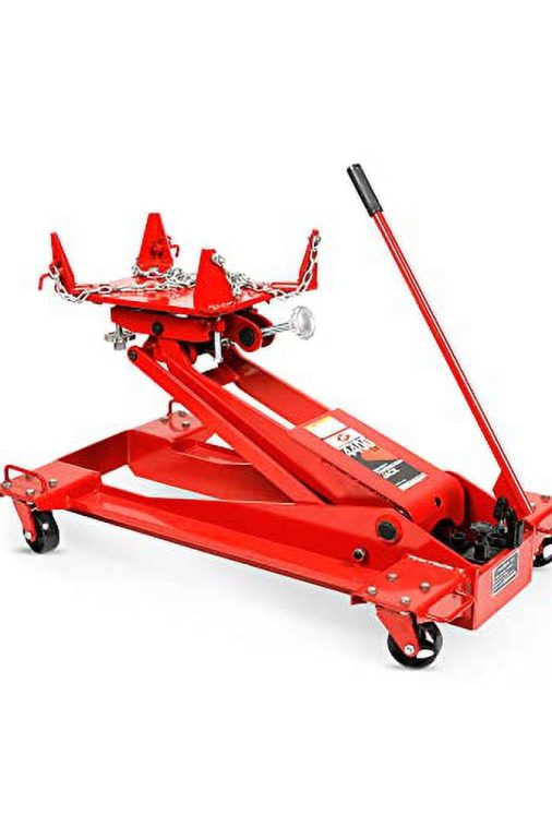 AFF - Transmission Jack - Hydraulic - Floor Style - Square Style W/ Tool Trays - 4,400 Lbs. Capacity - 8.5" Min H to 34" High H - Manual Hand Pump - Heavy Duty - Image 3