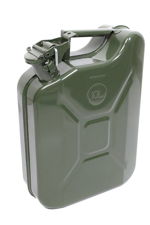 MoreChioce 10L Green Metal Jerry Can Store Container with Fixed Spout for Petrol Oil Water Alcohol - Image 6
