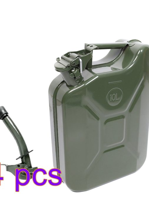 MoreChioce 10L Green Metal Jerry Can Store Container with Fixed Spout for Petrol Oil Water Alcohol - Image 3