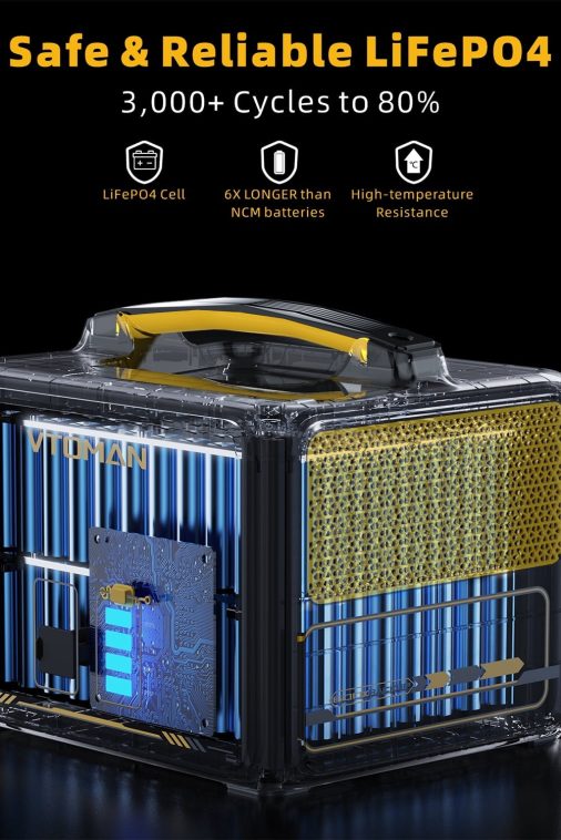 VTOMAN Jump 600X Extra Battery 640Wh for Jump 600X, Jump 600 Portable Power Stations - Image 6