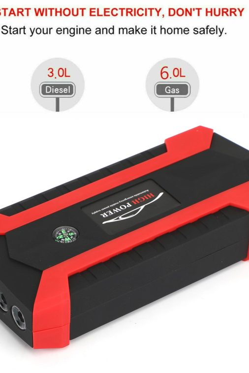 89800mAh 12V Car Jump Starter 4USB Charger Emergency Battery Power Bank Kit - Image 6