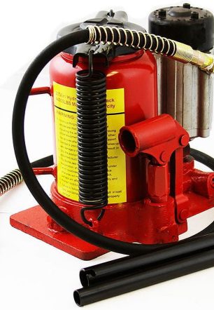 Stark 12-Ton Air/ Hydraulic Bottle Portable Air-Operated Bottle Jack Lift Jack Vehicle with Handle, Red