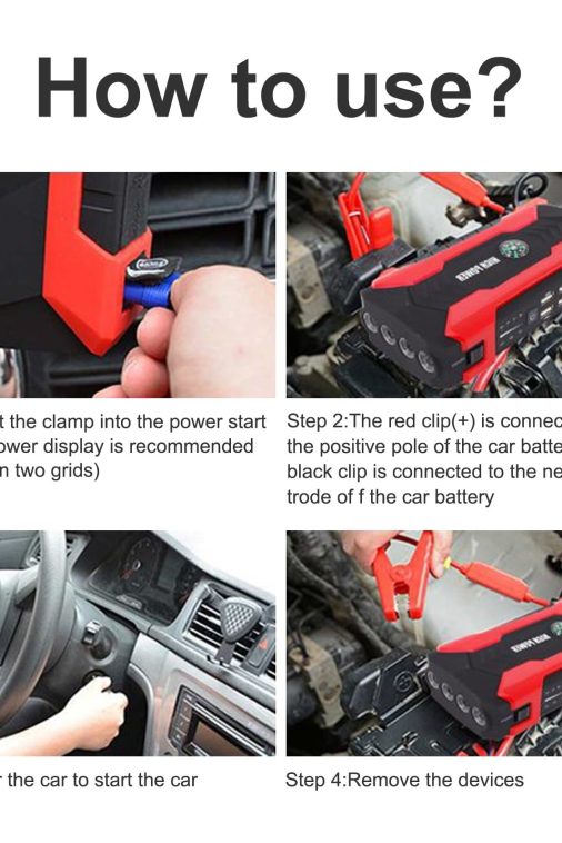 99800mAh 12V Car Jump Starter Portable 4 USB Port Charger LED Flashlight Power Bank Battery Booster - Image 11