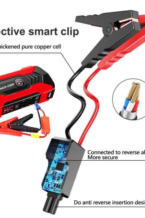 99800mAh 12V Car Jump Starter Portable 4 USB Port Charger LED Flashlight Power Bank Battery Booster - Image 5