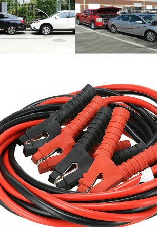 6m 3000A Car Battery Power Emergency Cable Jump Start Firing Line Power Wire Copper Clip Clamp Boost Cord Bateria Auto (Black and Red)
