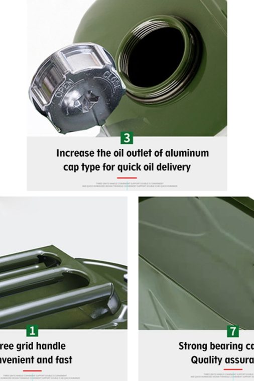 MoreChioce 30L Metal Jerry Can Car Canister Holder Storage Tank with 3 Handles for Water Petrol Oil Water Alcohol - Image 5
