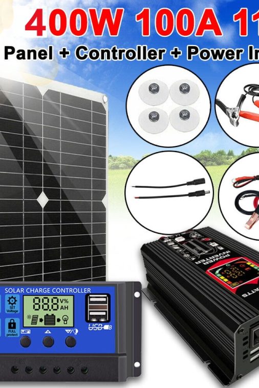 Xhy Solar Panel Kit 400W with Controller and Power Inverter Battery Charger Maintainer for Boat Car RV Motorcycle Marine Automotive