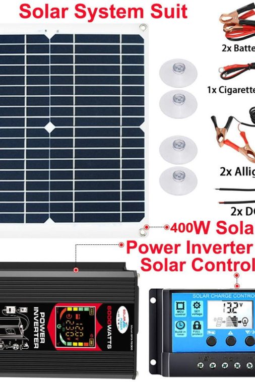 Xhy Solar Panel Kit 400W with Controller and Power Inverter Battery Charger Maintainer for Boat Car RV Motorcycle Marine Automotive - Image 3