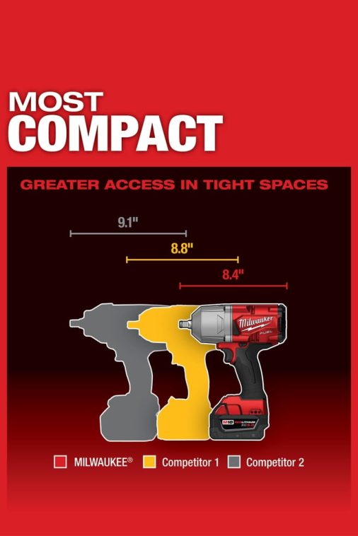 Milwaukee M18 FUEL 18-Volt Lithium-Ion Brushless Cordless 1/2 in. Impact Wrench with Friction Ring (Tool-Only) - Image 6