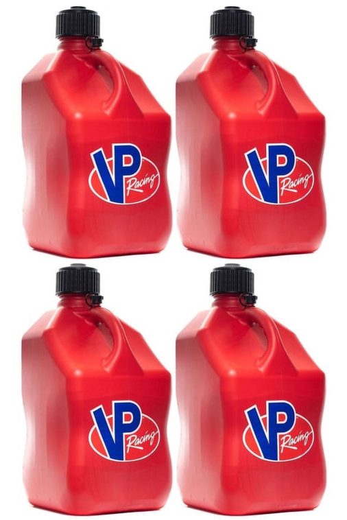 VP Racing Fuels Motorsport 5 Gallon Square Plastic Utility Jug Red (4 Pack)