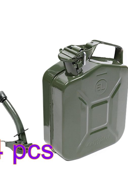 MoreChioce 5L Green Metal Jerry Can Store Container with Fixed Spout for Petrol Oil Water Alcohol - Image 3