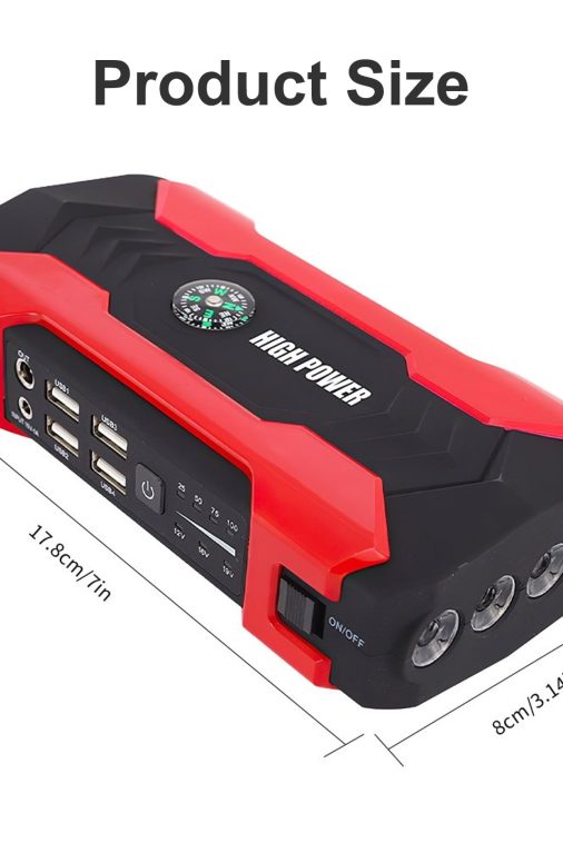 99800mAh 12V Car Jump Starter Portable 4 USB Port Charger LED Flashlight Power Bank Battery Booster - Image 4