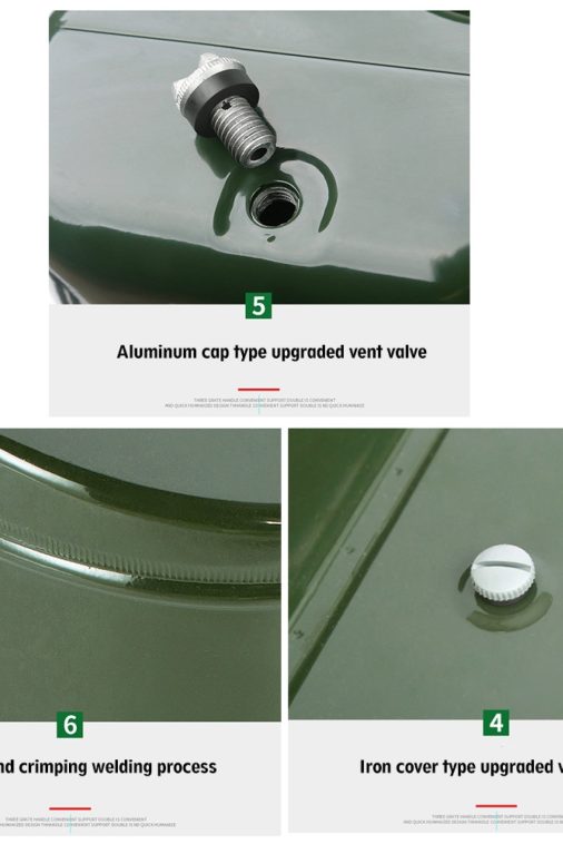 MoreChioce 30L Metal Jerry Can Car Canister Holder Storage Tank with 3 Handles for Water Petrol Oil Water Alcohol - Image 6