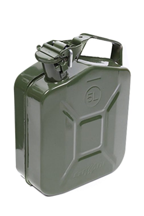 MoreChioce 5L Green Metal Jerry Can Store Container with Fixed Spout for Petrol Oil Water Alcohol - Image 6