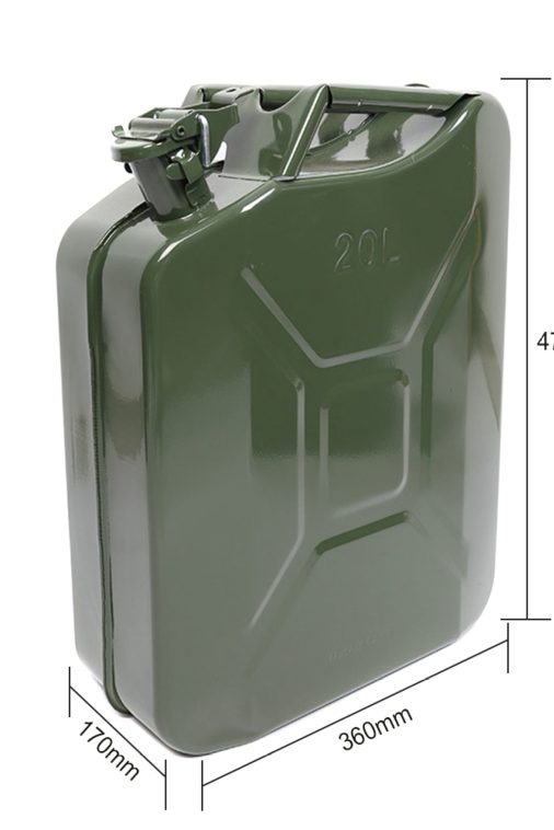 MoreChioce 20L Green Metal Jerry Can Store Container with Fixed Spout for Petrol Oil Water Alcohol - Image 3