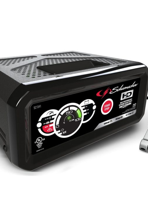 Schumacher Fully Automatic Battery Charger, Engine Starter, Maintainer and Auto Desulfator- 100 Amp/20 Amp, 12V