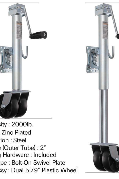 Weize Trailer Jack, Heavy Duty Swivel Boat Trailer Jack with Dual Wheels, 2000 lbs, 14" Lift - Image 7