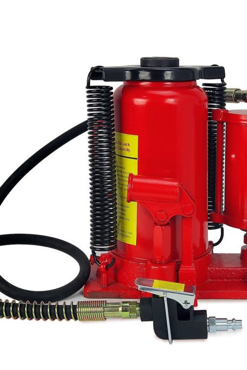 Stark 12-Ton Air/ Hydraulic Bottle Portable Air-Operated Bottle Jack Lift Jack Vehicle with Handle, Red - Image 4