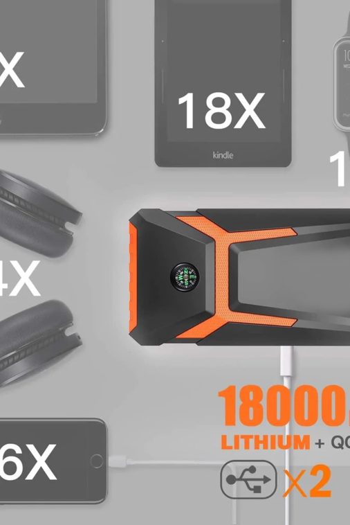 800A Peak 18000mAh Car Jump Starter up to 7.0L Gas Power Bank Battery (T8) - Image 8