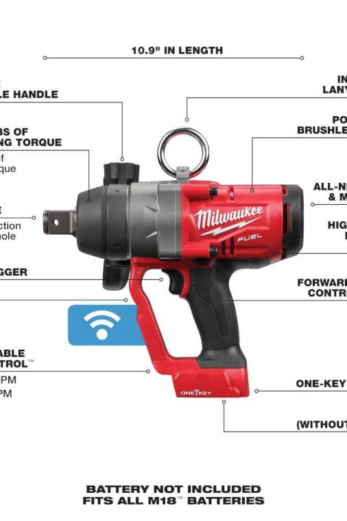 Milwaukee M18 Fuel 18V Lithium-Ion Brushless Impact Wrench with Friction Ring (Tool-Only) + Mazepoly Cleaning Cloth - Image 7