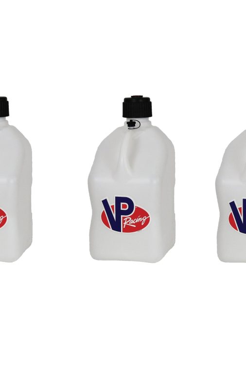 VP Racing Fuels Motorsport 5.5 Gal Utility Jugs w/ Hoses, White (3 Pack)