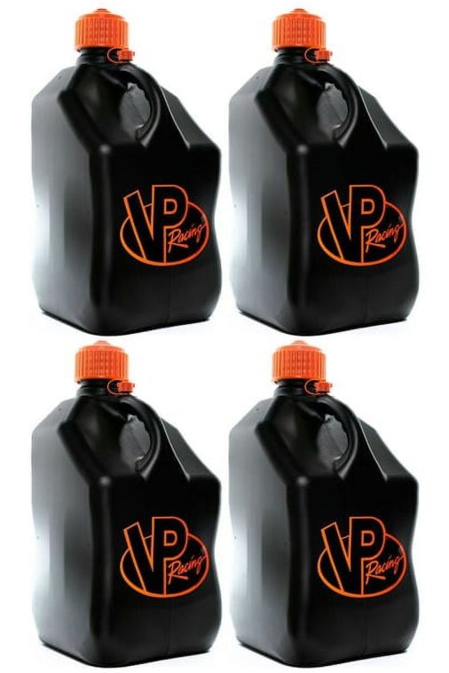 VP Racing Fuels 3852 Motorsport 5 Gallon Square Plastic Utility Jug Black & Orange (4 Pack)